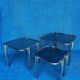 Set of 3 vintage nesting tables 1970 hollywood regency gold metal