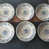 6 Gien earthenware soup plates