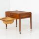 Teak sewing trolley / side table on castors