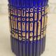 Vintage cobalt blue and gold vase - August Walther & Söhne 1950