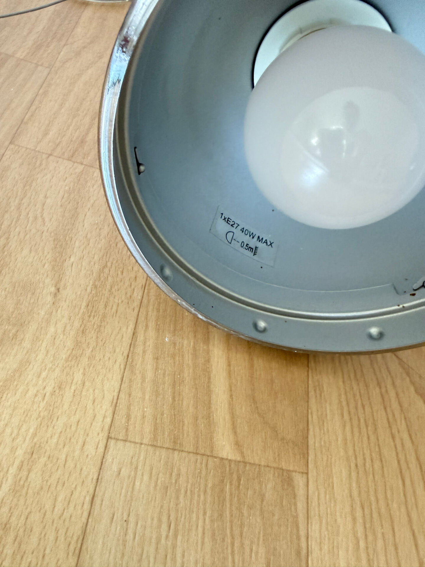 Designer pendant light with 3 red and chrome spots