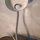Italian design desk lamp, green metal, Fase style, 1970s, adjustable, flexible