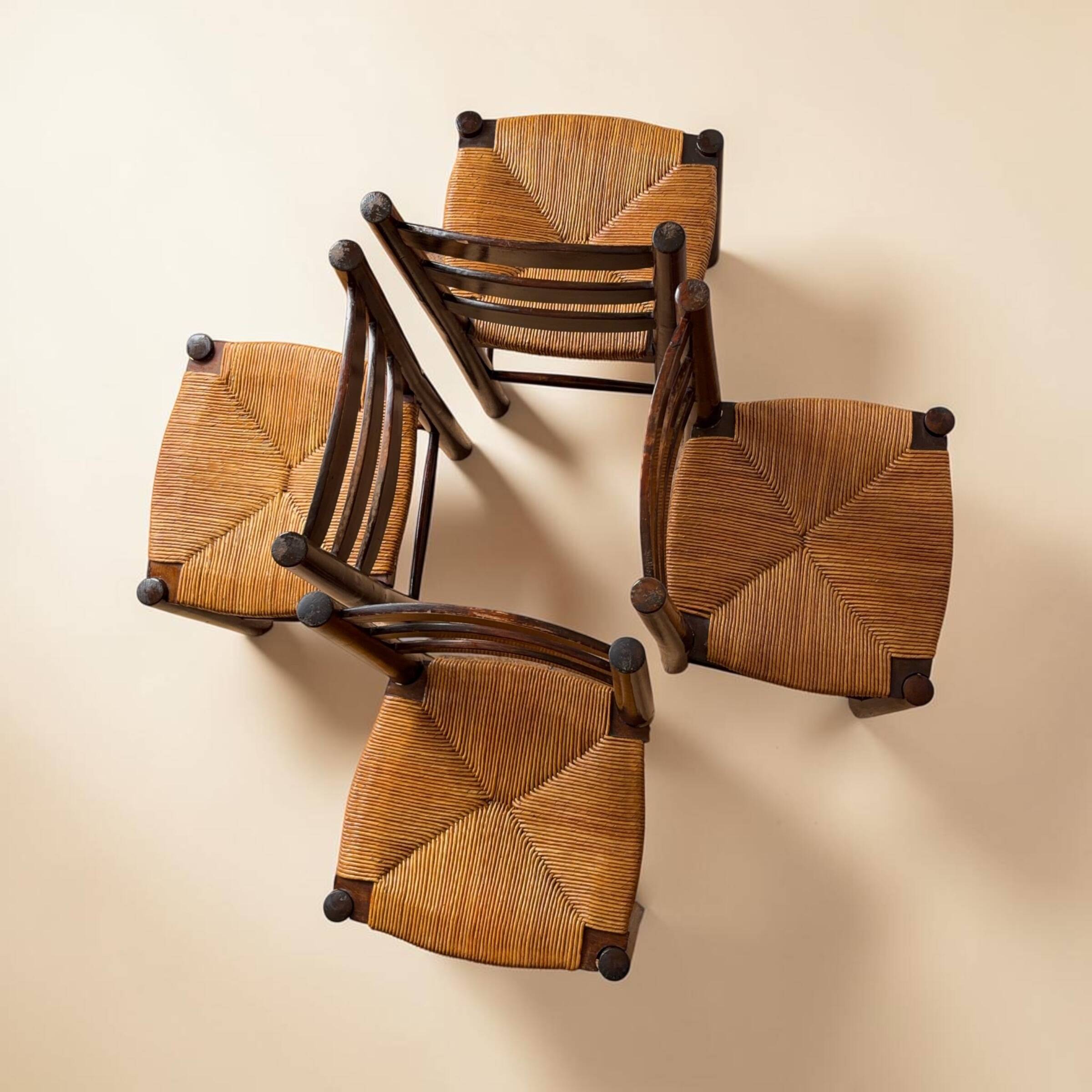 Rustic chairs attributed to Georges Robert.