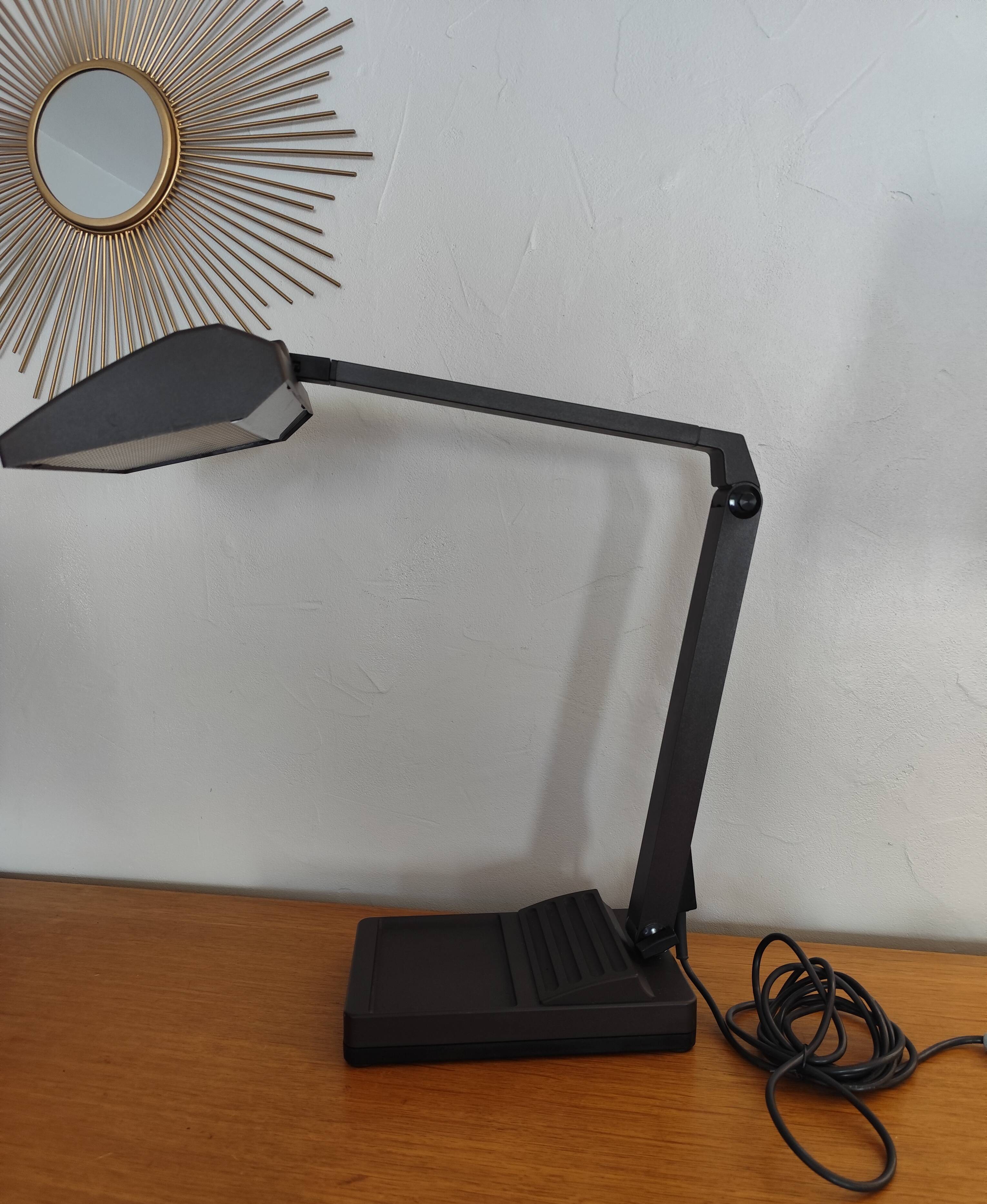Work lamp, adjustable swivel desk lamp by Waldmann, Germany, 1970s.