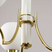 Mid-century Italian Brass and Opaline Chandelier