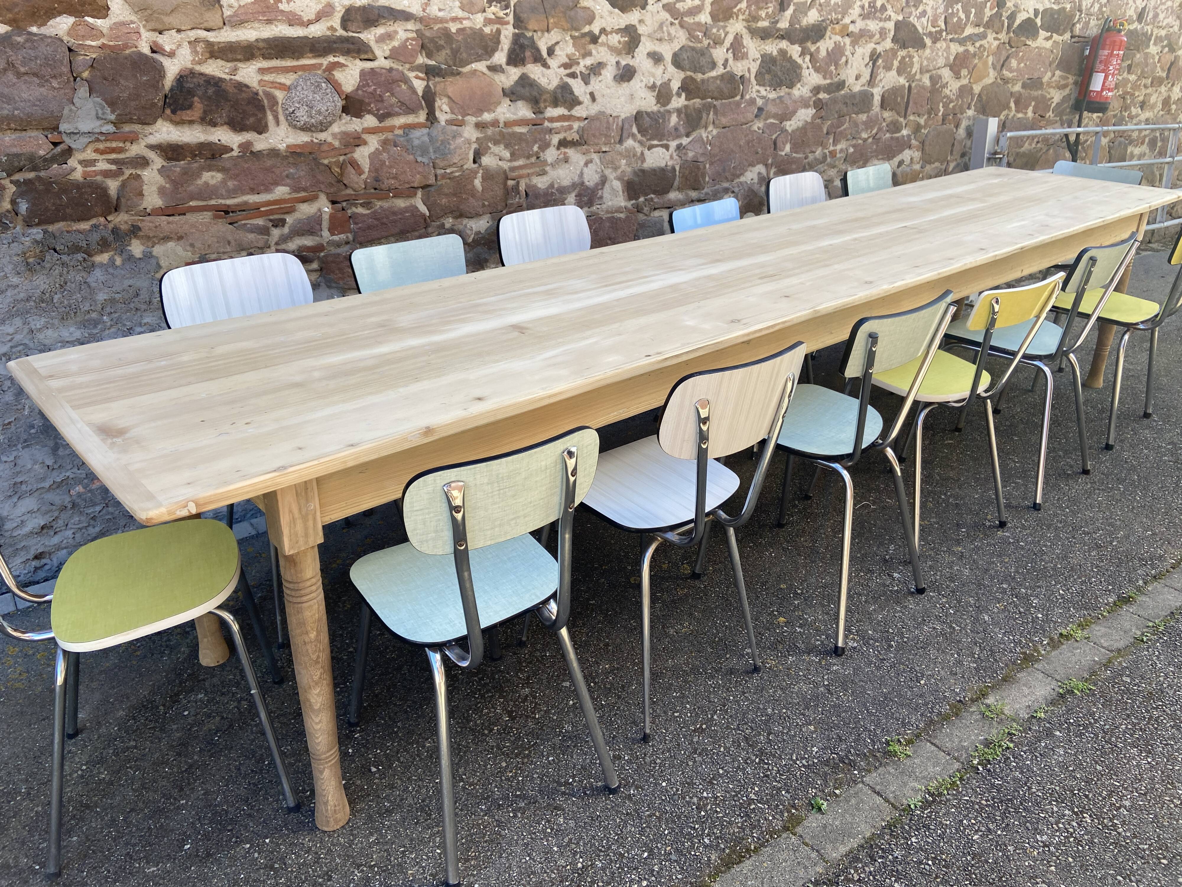 Très grande table de ferme 380 cm en sapin