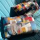 Patchwork cushions made from upholstery fabric