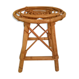 Tabouret en rotin vintage