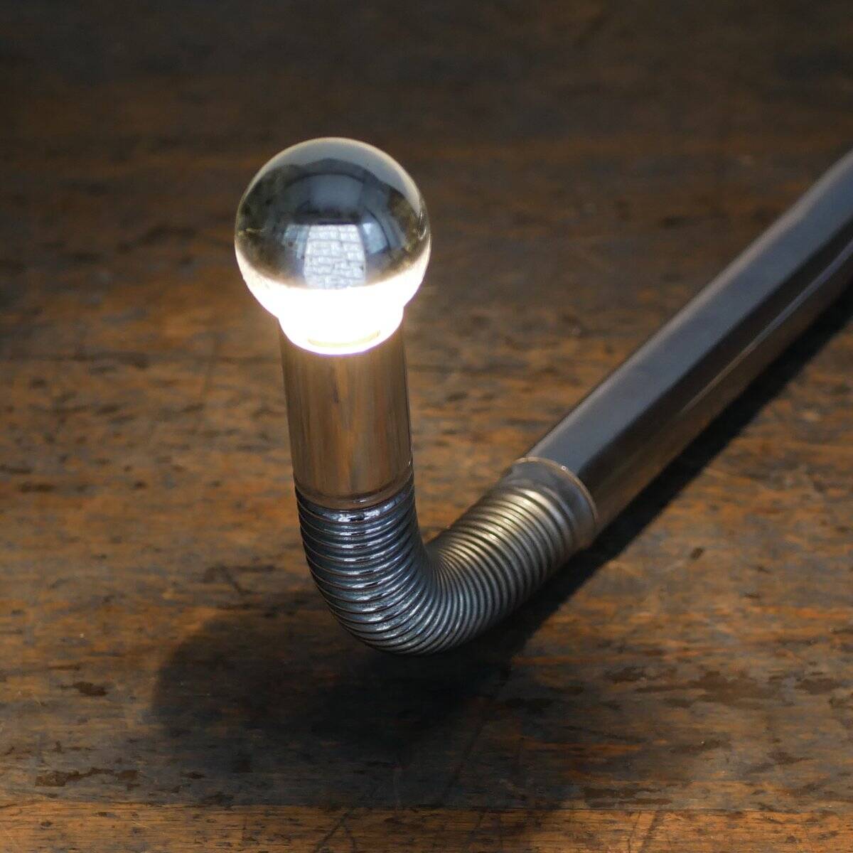 Lampe de table vintage en métal chromé, Italie, années 1970