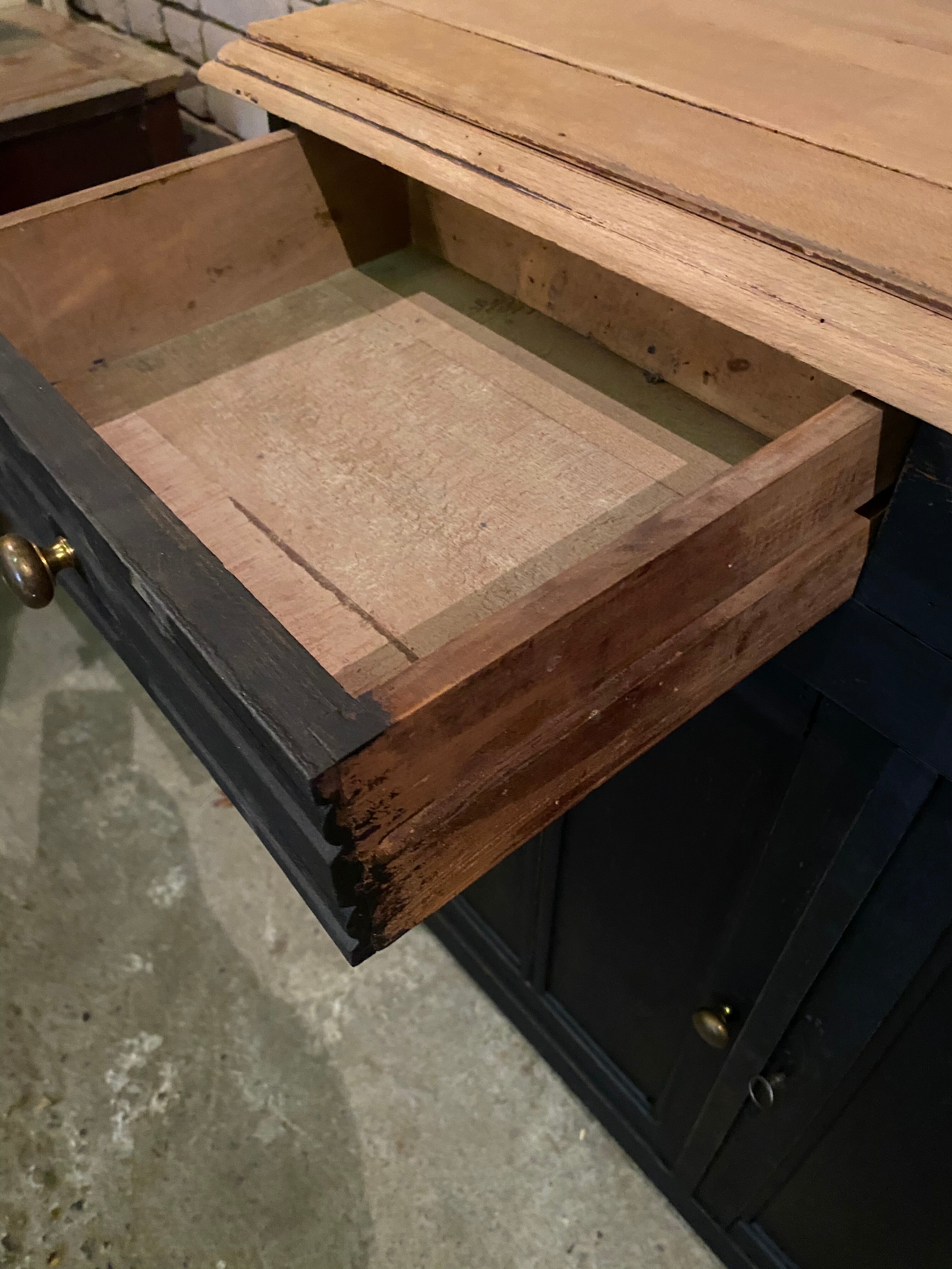 Vintage Parisian black patinated buffet