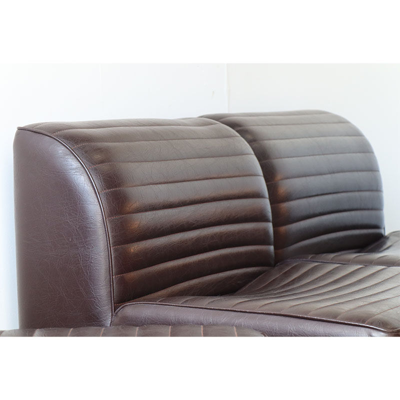 Canapé modulable vintage en cuir marron, 1970