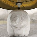Vintage owl lamp made of natural stone