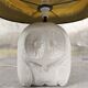 Lampe hibou vintage en pierre naturelle
