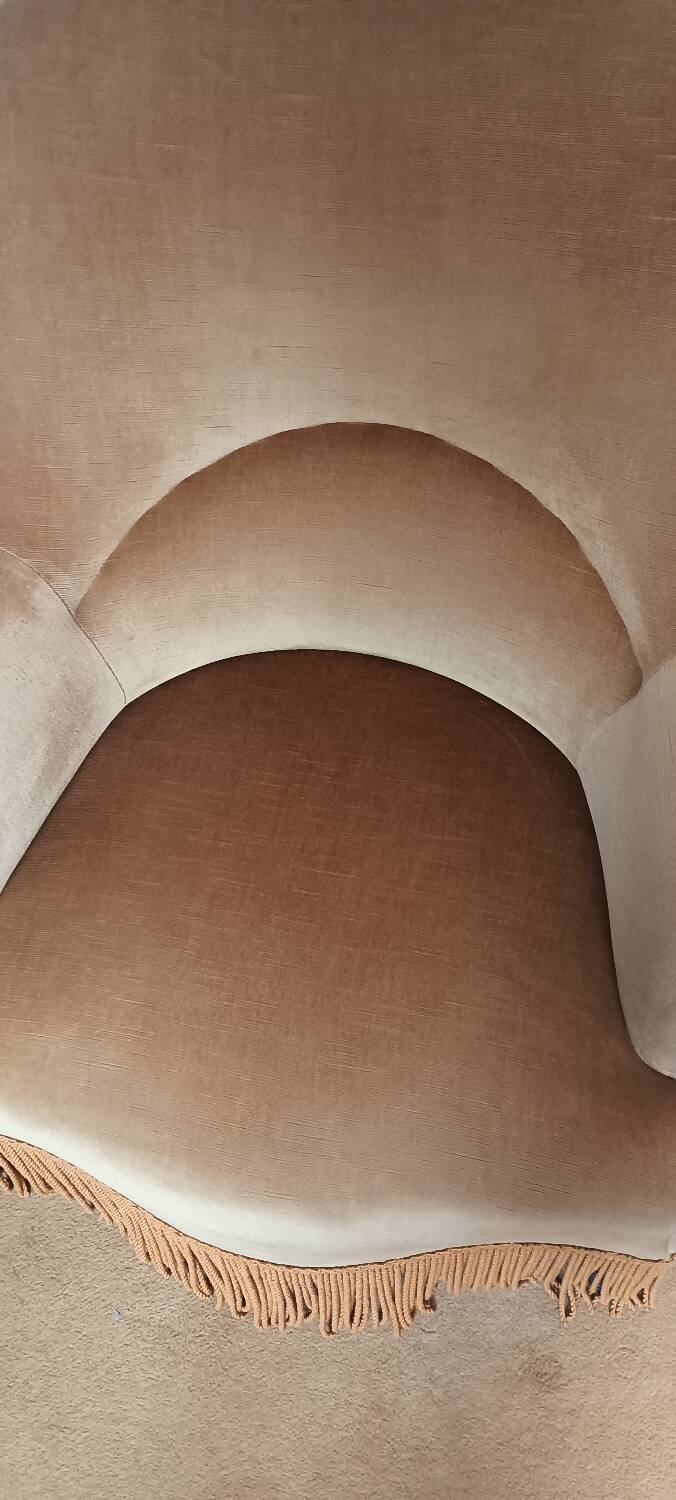 Ochre velvet armchair