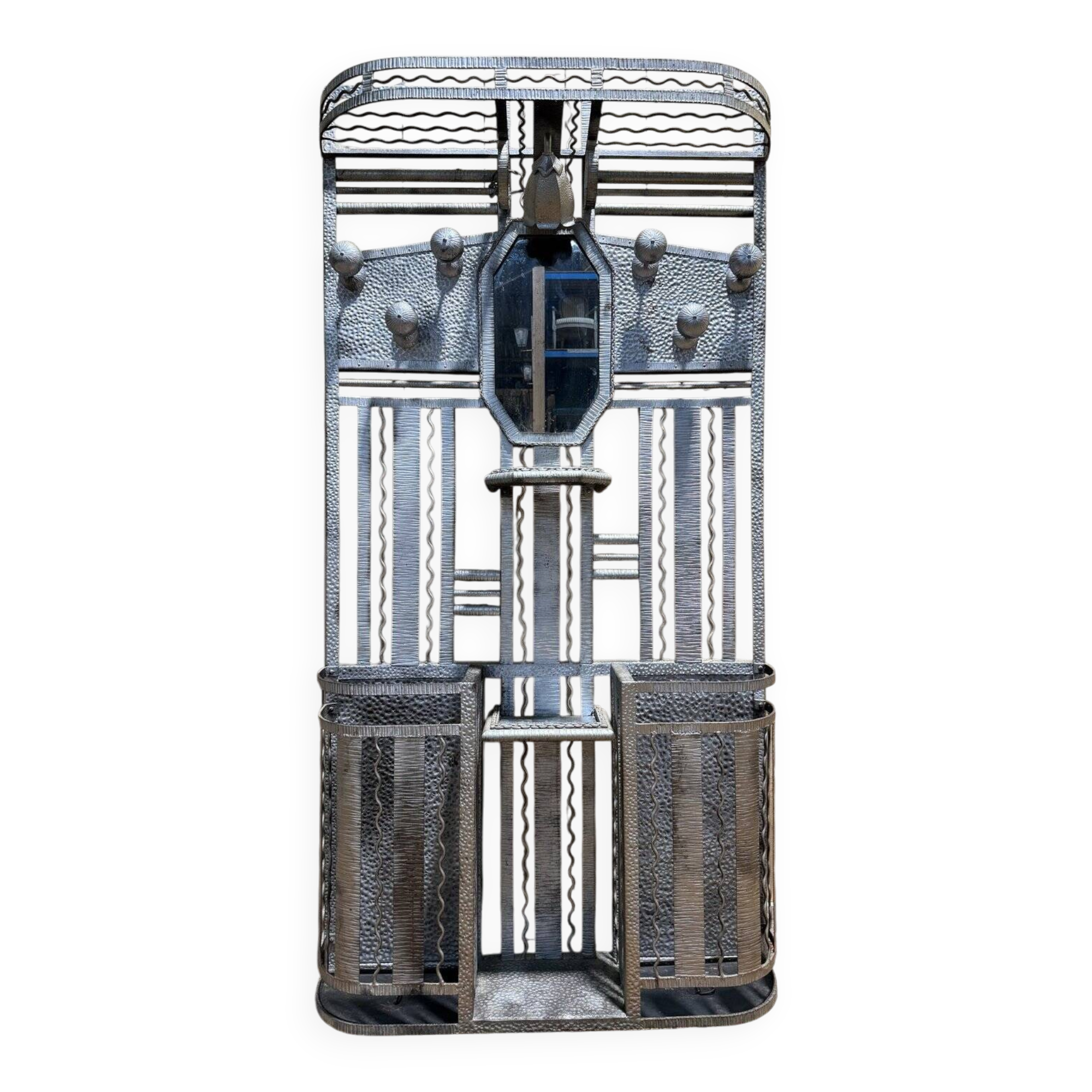 Art Deco wardrobe in hammered iron