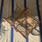 Vintage rattan log holder