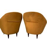 Italian 1936 pair of armchairs attributed to Gio’ Ponti “ Triennale “