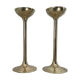 Pair of antique bronze candle holders