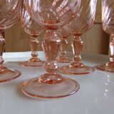6 luminarc pink glass aperitif glasses