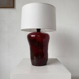 Red ceramic table lamp from the 70s