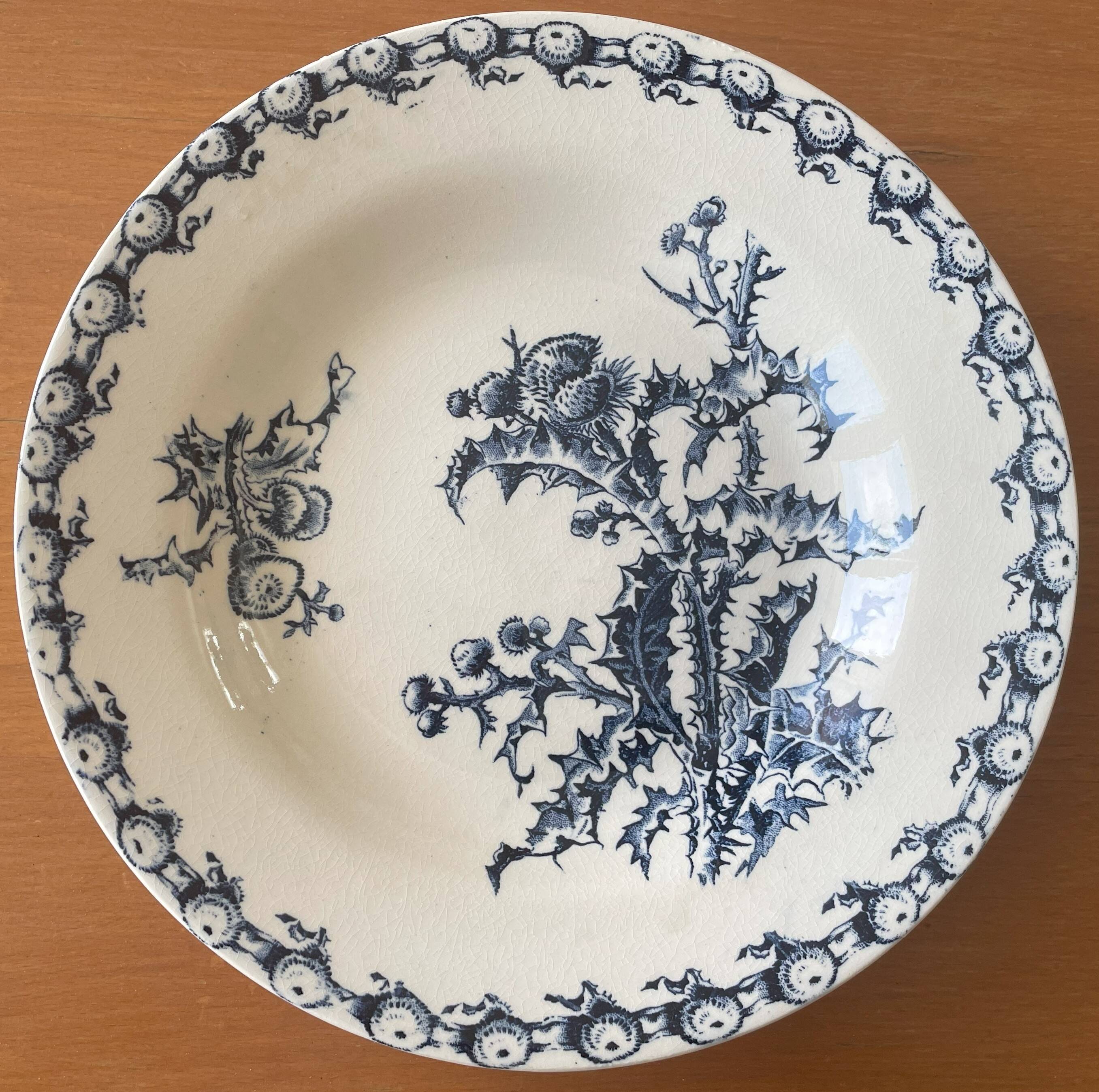 Antique hollow plates in Gien earthenware