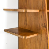 Italian shelving unit in walnut, bespoke vintage architect piece - 1980's