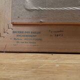 Oil on cardboard by Marie Murier 1940 naturalist decor mid-20th century
