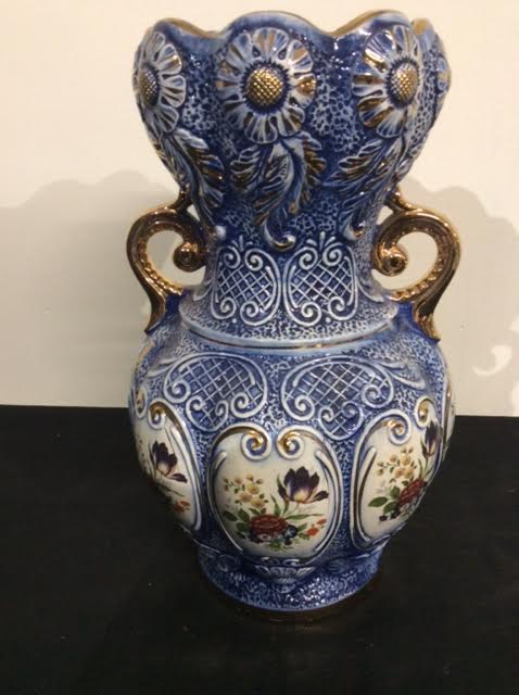 Blue ceramic vase
