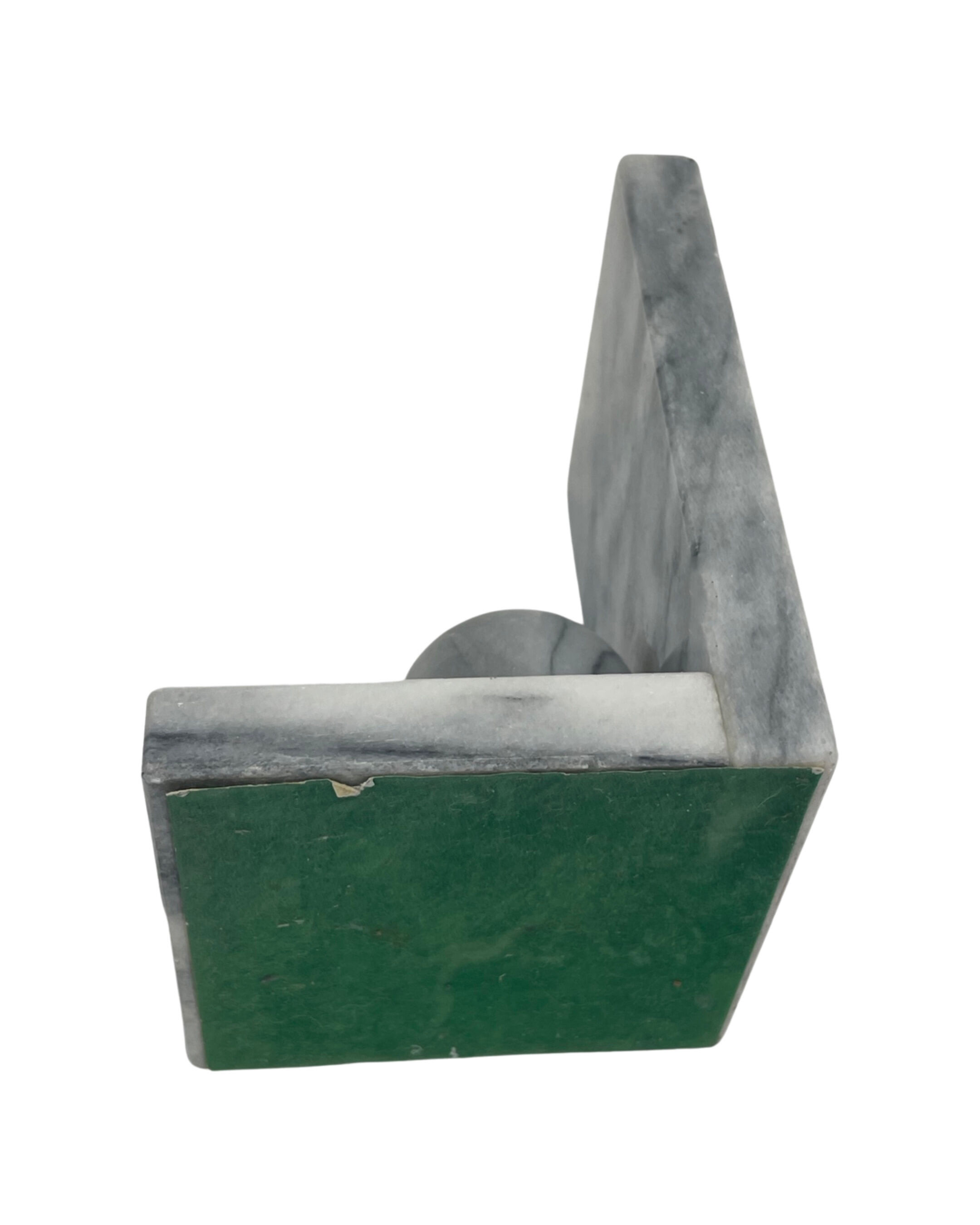 Vintage bookends marble 80s design bookend