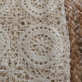 Vintage beige crochet bedspread
