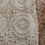 Vintage beige crochet bedspread