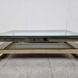 Vintage gold leaf coffee table by Belgochrom, 1970s