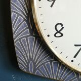 Vintage clock silent wall clock "Jaz blue gold"