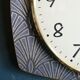 Vintage clock silent wall clock "Jaz blue gold"