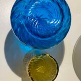 2 bouteilles en verre tourné peint et émaillé Napoleon III 3