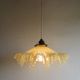 Suspension et son opaline clichy couleur  paille / blanc