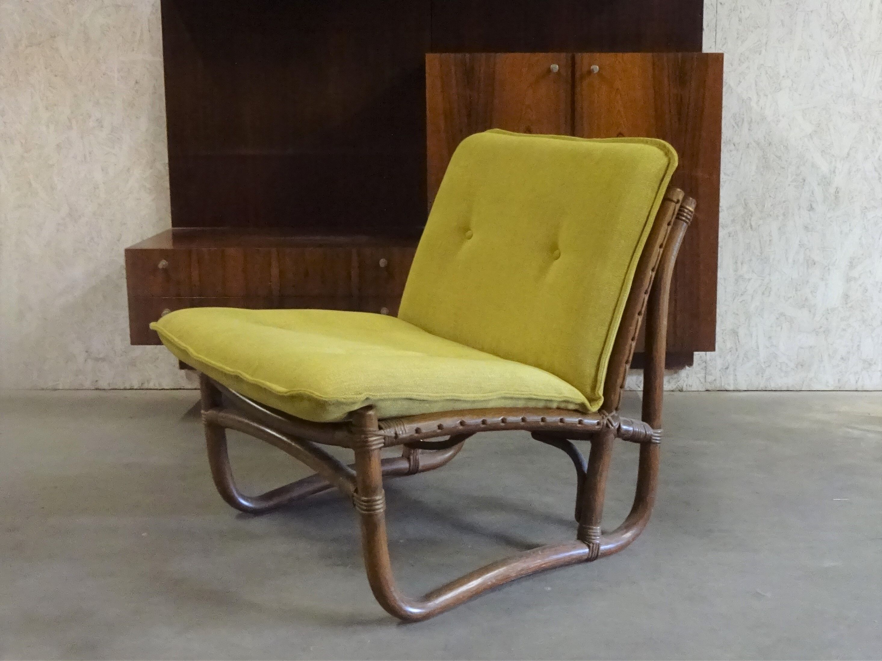 Bamboo, Rattan en Canvas Lounge Chairs from Van Sun Expo LTD, Norway, 1960s, Set of 2