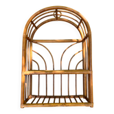 1970s rattan wall shelf