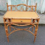 Bamboo and rattan side table, 1950s-1960s