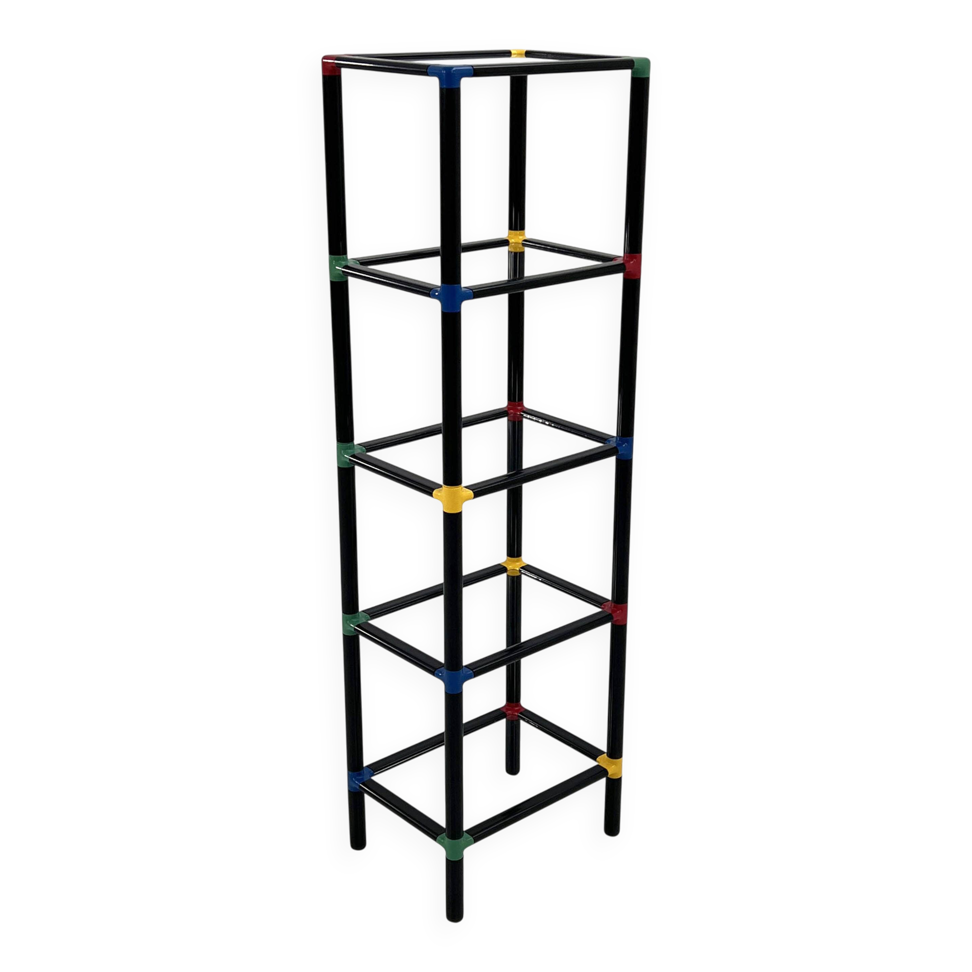 Multicoloured modular floor shelf, 1980