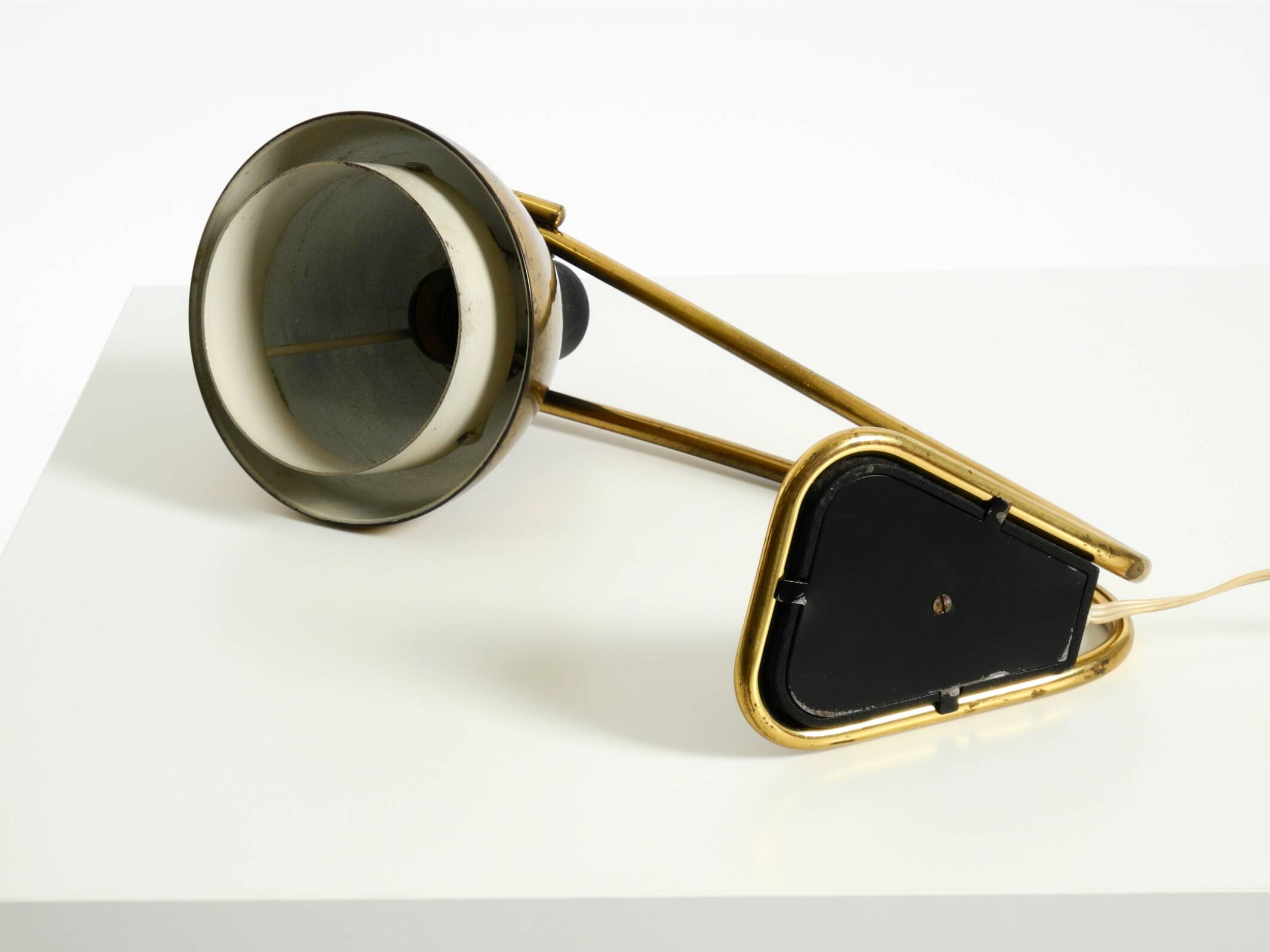 Rare large Mid Century Modern brass table lamp with beautiful patina