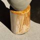 Petrified wood catchall or dish, grey with black rim, D29.5x25.5 -3321