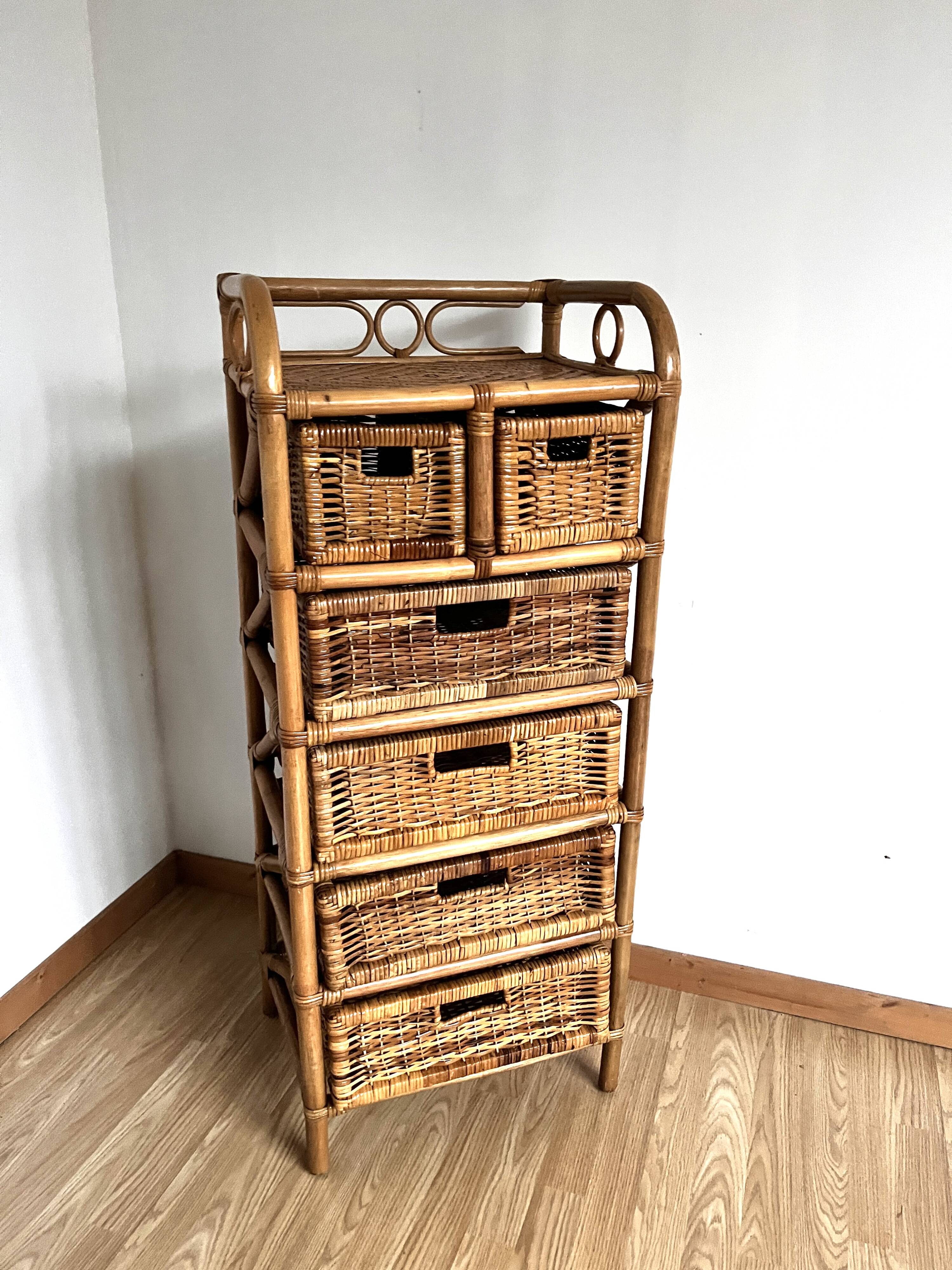 Rattan chest of drawers
