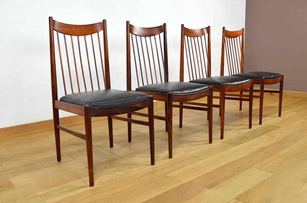 4 Danish Rosewood Chairs from Rio Arne Vodder 1960