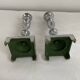 Large antique silver plated candlesticks, square base, pair, classic