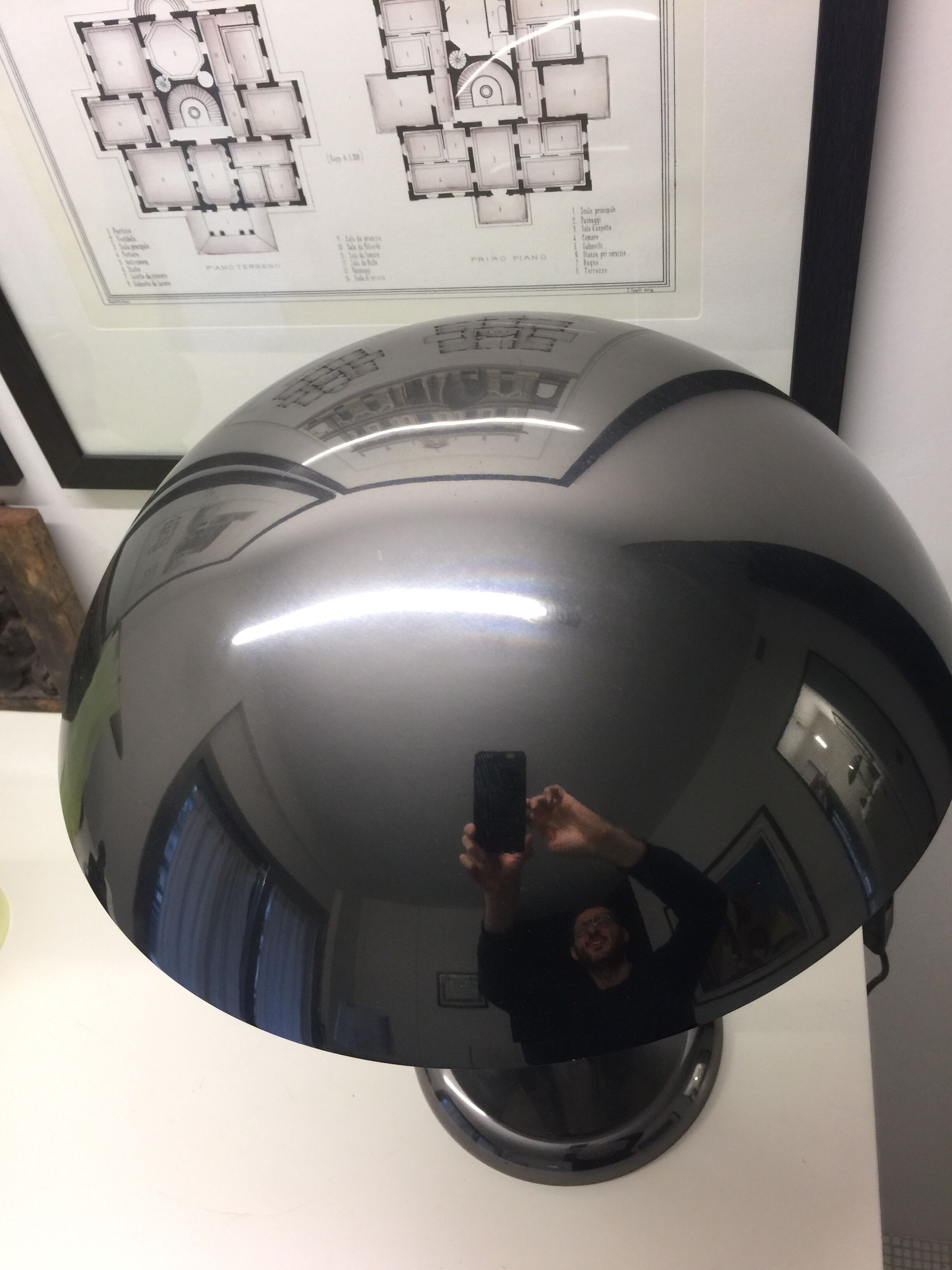 Rare Signed Italian vintage table lamp by Oscar Torlasco for Stilkronen. 1970s