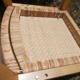 Chaise en bois et osier