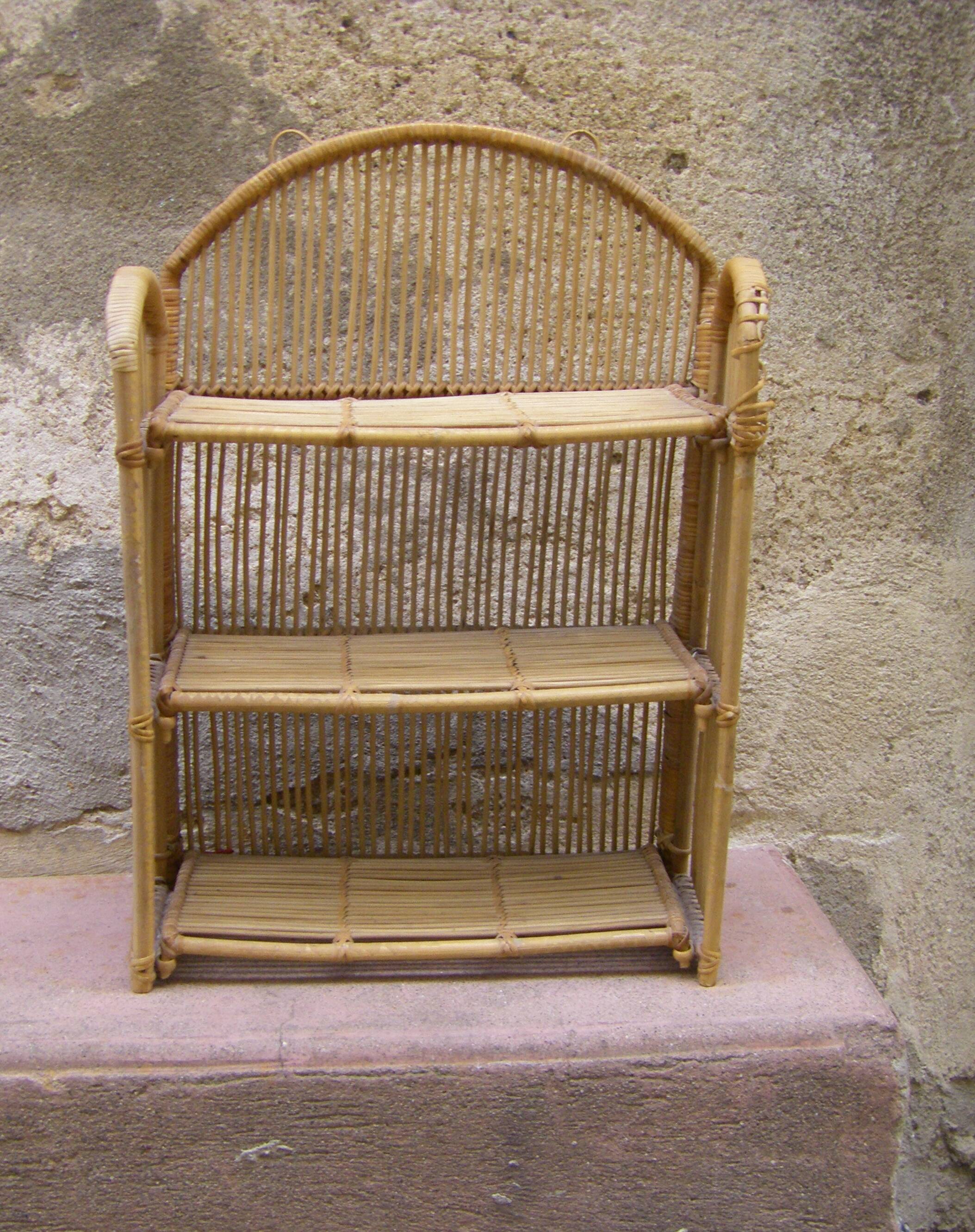 Rattan shelf