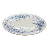 Assiette sur piédouche terre de fer/Creil-montereau