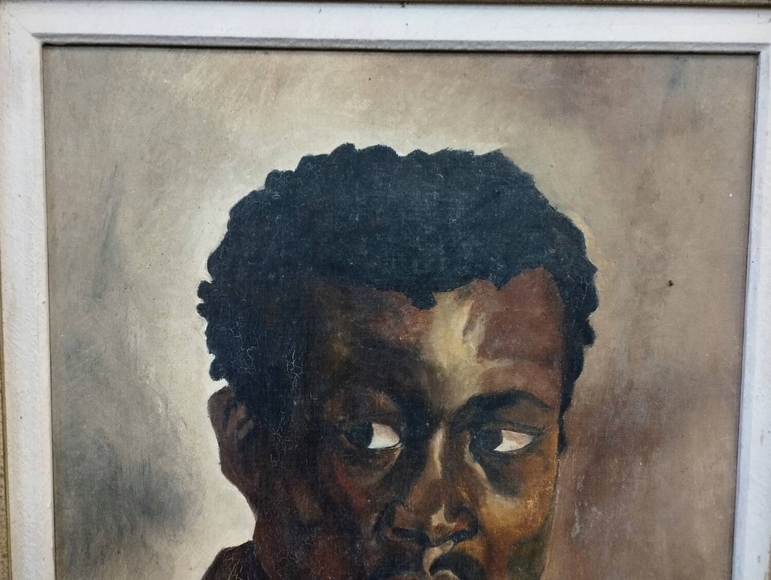 Painting portrait of man oil on canvas